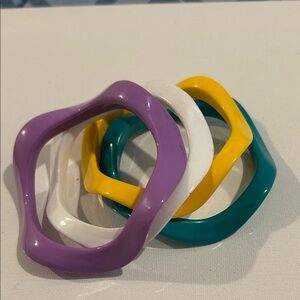 Colorful Wavy Vintage Bangle Bracelet Set